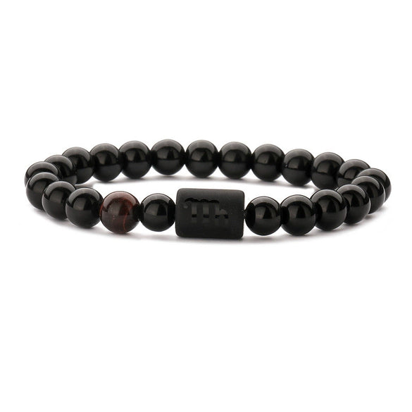 Wholesale Constellation Style Handmade Agate And Tiger Eye Stone Stretch Bracelet For Men And Women