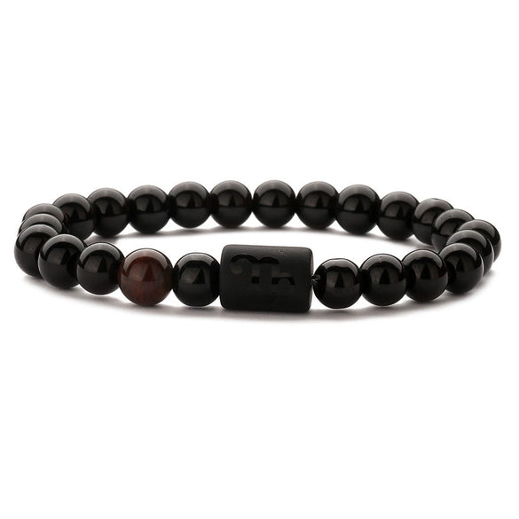 Wholesale Constellation Style Handmade Agate And Tiger Eye Stone Stretch Bracelet For Men And Women