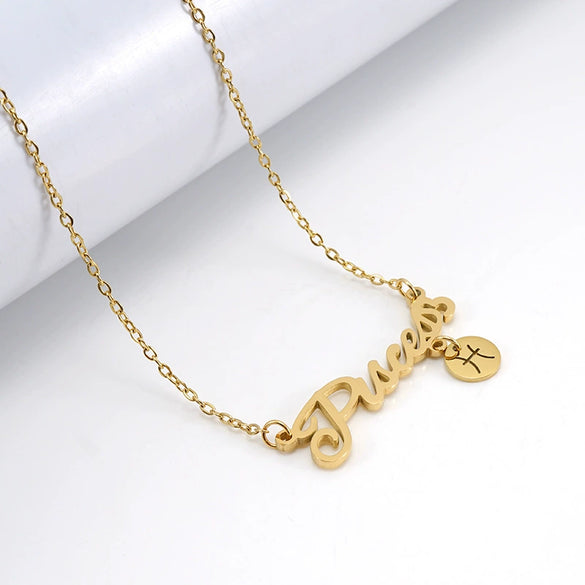 Wholesale Constellation 316L Stainless Steel Necklace With Vacuum Plating For Female