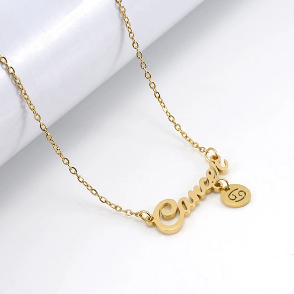 Wholesale Constellation 316L Stainless Steel Necklace With Vacuum Plating For Female