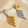 Wholesale Contrast Color Ring Stainless Steel Heart Shape Electroplated Earrings Necklace