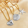 Wholesale Contrast Color Ring Stainless Steel Heart Shape Electroplated Earrings Necklace