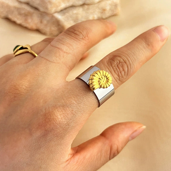 Wholesale Contrast Color Ring Stainless Steel Heart Shape Electroplated Earrings Necklace