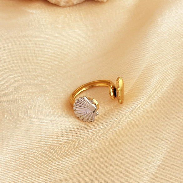 Wholesale Contrast Color Ring Stainless Steel Heart Shape Electroplated Earrings Necklace