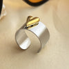 Wholesale Contrast Color Ring Stainless Steel Heart Shape Electroplated Earrings Necklace