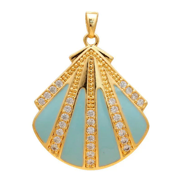 Wholesale Copper Accessories With Marine Shell Beads Micro Inlaid Hollow Pendant Necklace Earring Electroplating Simple Animal Design