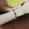 Wholesale Copper Alloy Emerald Crystal Bracelet With Flower Design And Real Gold Electroplated For Women In Geometric Popular Style