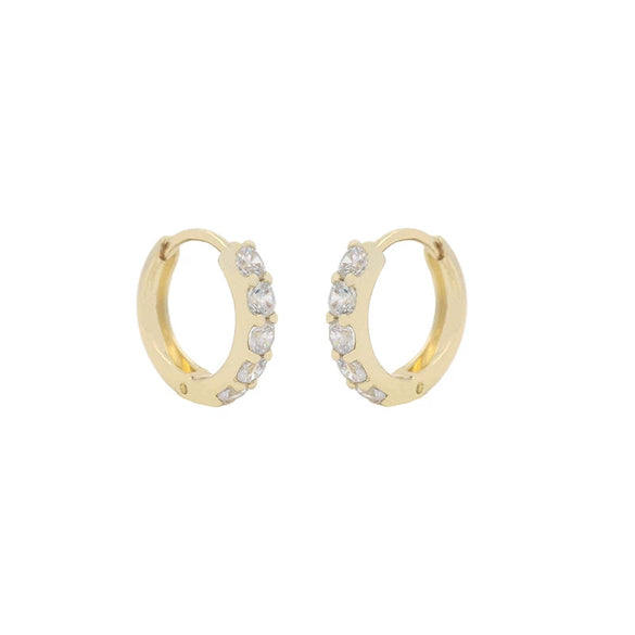 Wholesale Copper Alloy Goldplated Simple Geometric Zircon Earrings For Women