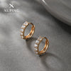 Wholesale Copper Alloy Goldplated Simple Geometric Zircon Earrings For Women