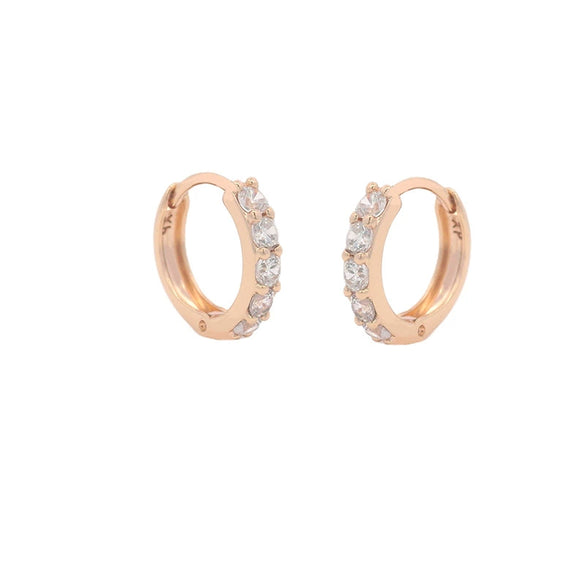 Wholesale Copper Alloy Goldplated Simple Geometric Zircon Earrings For Women
