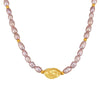 Wholesale Copper And Freshwater Pearl Pendant Collarbone Necklace With Geometric Design And Electroplating
