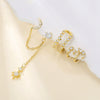 Wholesale Copper And S925 Silver Minimalist Star Tassel Moon Zirconia Earrings