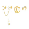 Wholesale Copper And S925 Silver Minimalist Star Tassel Moon Zirconia Earrings