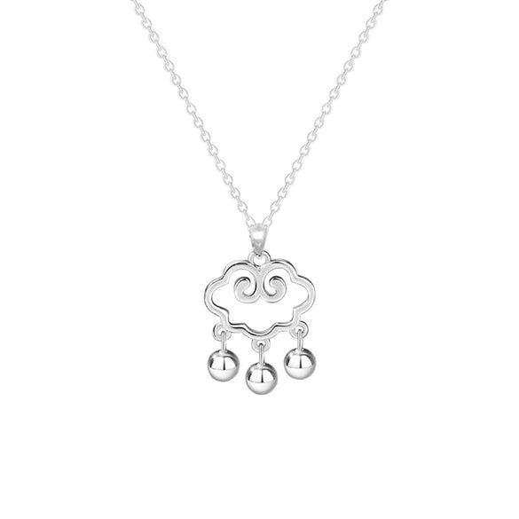 Wholesale Copper And Titanium Steel Geometric Longevity Lock Pendant Necklace For Women With Electroplating Process Simple Style