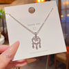 Wholesale Copper And Titanium Steel Geometric Longevity Lock Pendant Necklace For Women With Electroplating Process Simple Style