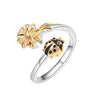 Wholesale Copper Animal Style Geometric Rotating Opening Antipressure Ring For Women With Electroplating Treatment