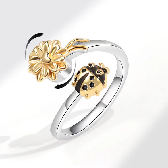 Wholesale Copper Animal Style Geometric Rotating Opening Antipressure Ring For Women With Electroplating Treatment