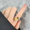 Wholesale Copper Animal Style Geometric Rotating Opening Antipressure Ring For Women With Electroplating Treatment