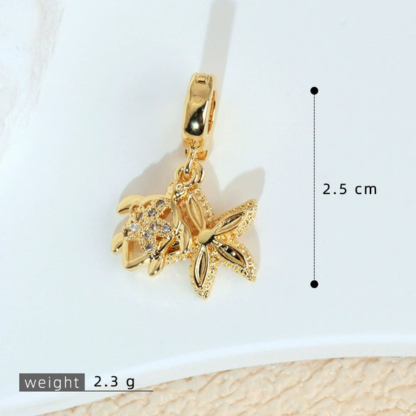 Wholesale Copper Animal Zodiac Microinlaid Zircon Jewelry Necklace Pendant With Electroplating Process