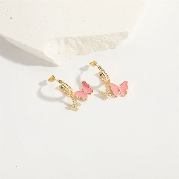 Wholesale Copper Animal Zodiac Style Electroplated Bow Earrings For Women