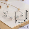Wholesale Copper Antler Earrings For Women Inlaid With Zirconia Geometric Animal Zodiac Style Jewelry