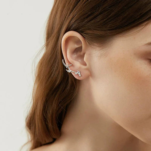 Wholesale Copper Antler Earrings For Women Inlaid With Zirconia Geometric Animal Zodiac Style Jewelry