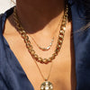 Wholesale Copper Artificial Crystal Pendant Necklace Light Luxury Geometric Furnace Vacuum Plating Electroplating