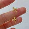 Wholesale Copper Bow Earrings For Women Sweet Style Electroplated Jewelry