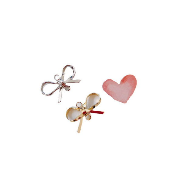 Wholesale Copper Bow Earrings With Electroplating Treatment Sweet Style For Girls