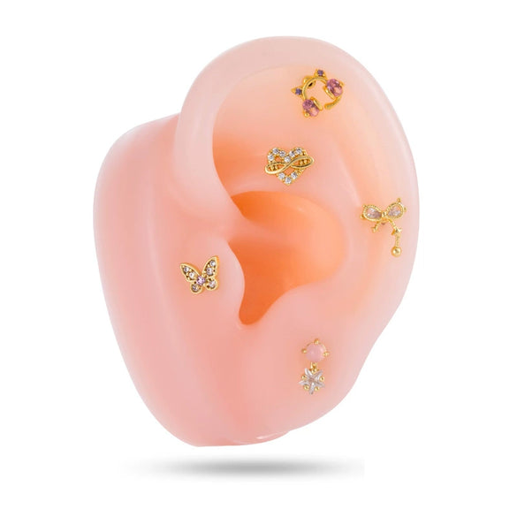 Wholesale Copper Bow Fashion Women's Cartilage Puncture Ear Bone Nail