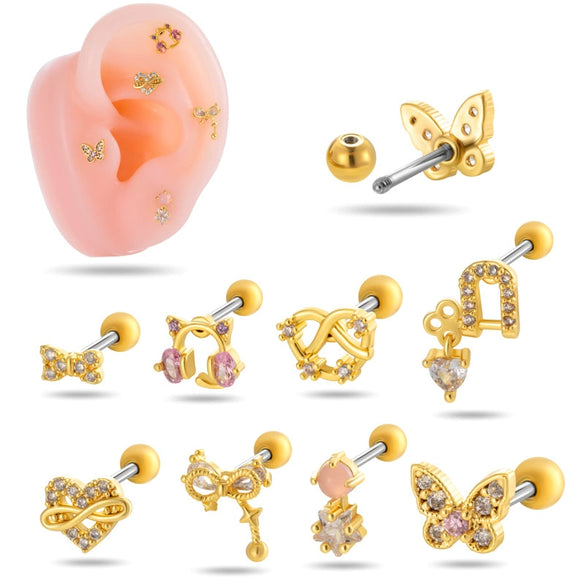 Wholesale Copper Bow Fashion Women's Cartilage Puncture Ear Bone Nail