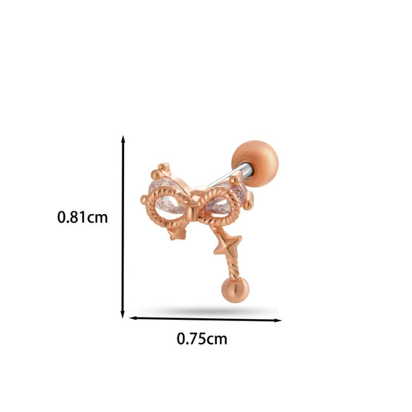 Wholesale Copper Bow Fashion Women's Cartilage Puncture Ear Bone Nail