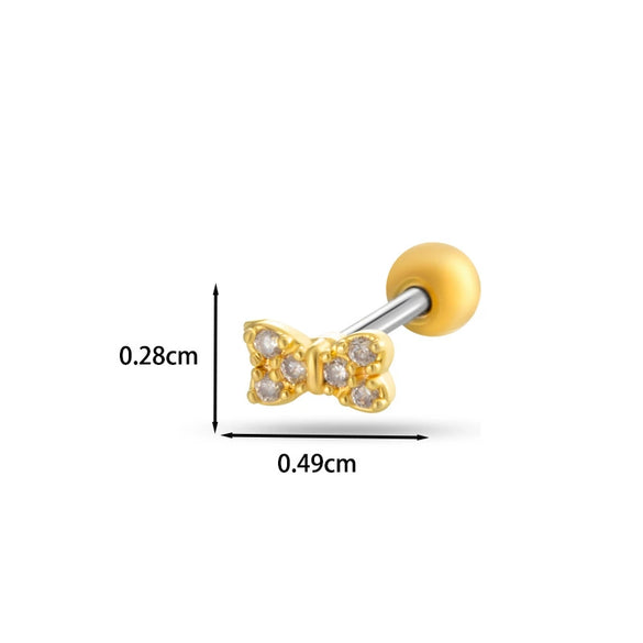 Wholesale Copper Bow Fashion Women's Cartilage Puncture Ear Bone Nail