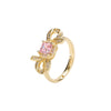 Wholesale Copper Bow Ring Electroplated For Women Retro Cute Style