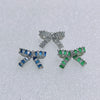 Wholesale Copper Bow Shape Electroplating Zircon Glitter Women's Earrings