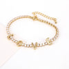 Wholesale Copper Bracelet With Micropaved Zircon And Styling Of Letters Numbers Text Jewelry For Women