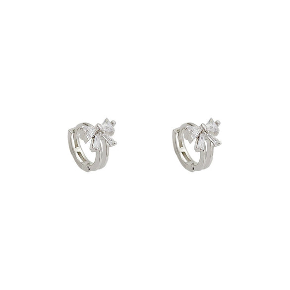Wholesale Copper Butterfly Bow Electroplated Women's Earrings