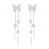 Wholesale Copper Butterfly Bow Zirconia Earrings For Women