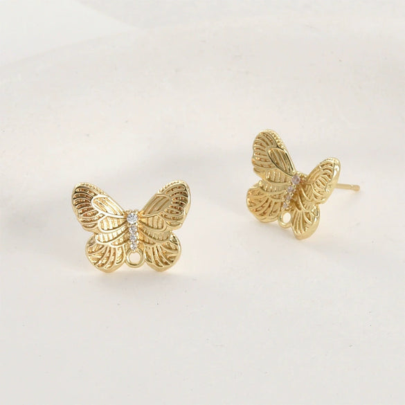 Wholesale Copper Butterfly Hanging Earrings Electroplated Handmade Ear Jewelry Accessories