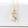 Wholesale Copper Cartoon Animals Geometric Mixed Gem Inlay Water Wave Chain Cat Necklace With Electroplating