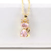 Wholesale Copper Cartoon Animals Geometric Mixed Gem Inlay Water Wave Chain Cat Necklace With Electroplating