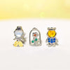 Wholesale Copper Cartoon Character Inlaid Zircon Threepiece Earrings Suit