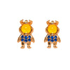 Wholesale Copper Cartoon Character Inlaid Zircon Threepiece Earrings Suit