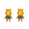 Wholesale Copper Cartoon Character Inlaid Zircon Threepiece Earrings Suit