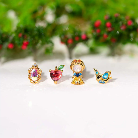 Wholesale Copper Cartoon Characters Zircon Inlaid Fantasy Fairy Tale Character Earrings Set Jewelry