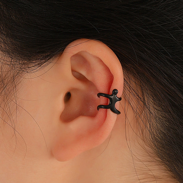 Wholesale Copper Cartoon Humanoid Ear Clip Electroplated Unisex Ear Accessories Without Ear Holes