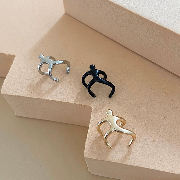 Wholesale Copper Cartoon Humanoid Ear Clip Electroplated Unisex Ear Accessories Without Ear Holes