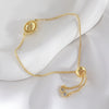 Wholesale Copper Coffee Bean Simple Fashionable Drawstring Electroplated Adjustable Women's Bracelet