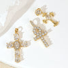 Wholesale Copper Cross Necklace Pendant With Geometric Letters Numbers Text Pattern And Zirconia Design