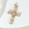 Wholesale Copper Cross Necklace Pendant With Geometric Letters Numbers Text Pattern And Zirconia Design